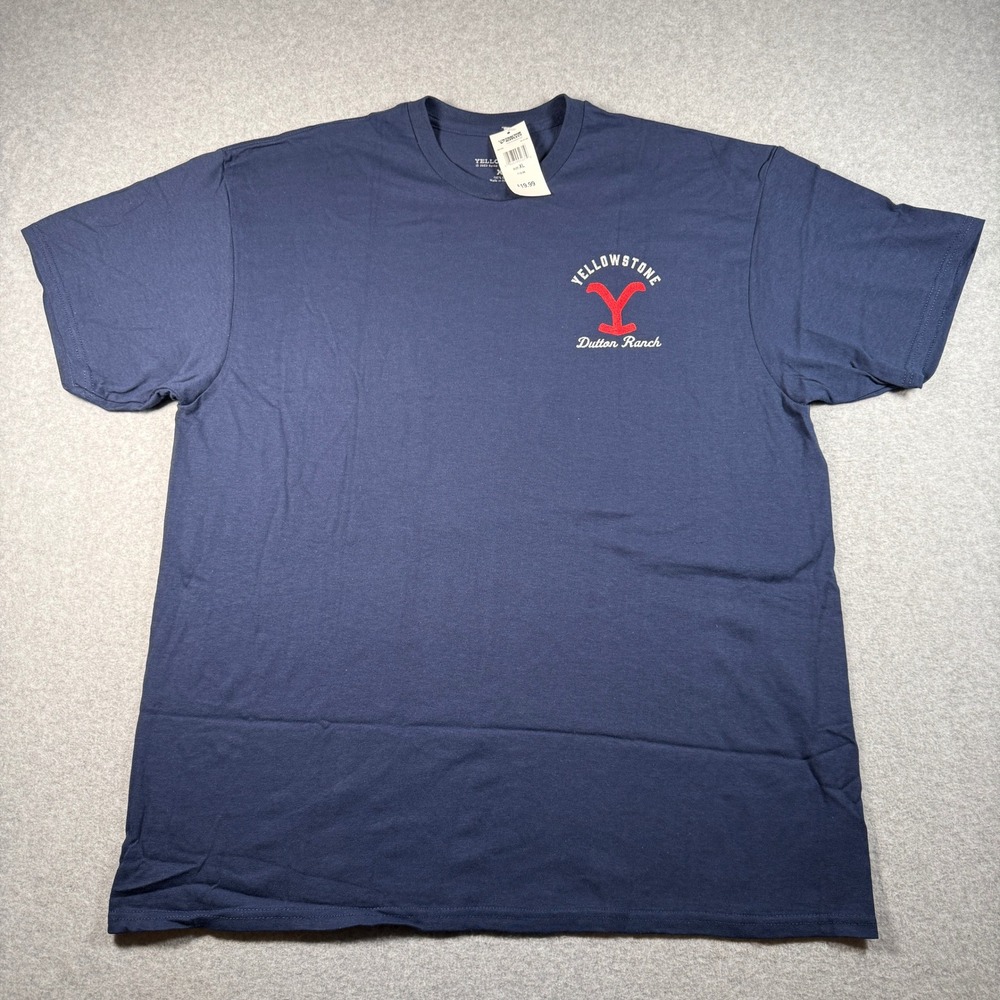 Yellowstone Dutton Ranch T‑Shirt Navy Men's XL‎ NWOT 100% Cotton Licensed